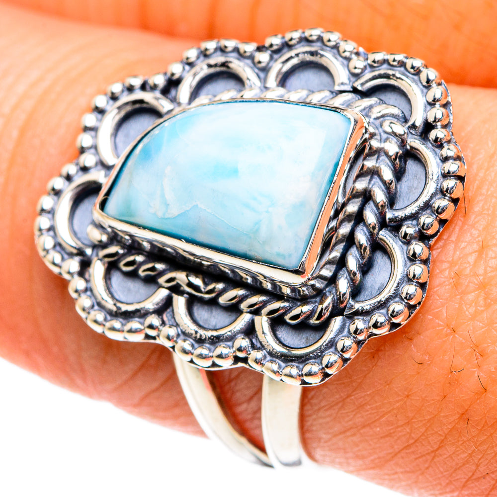 Larimar Rings handcrafted by Anasilvercos - RING81845