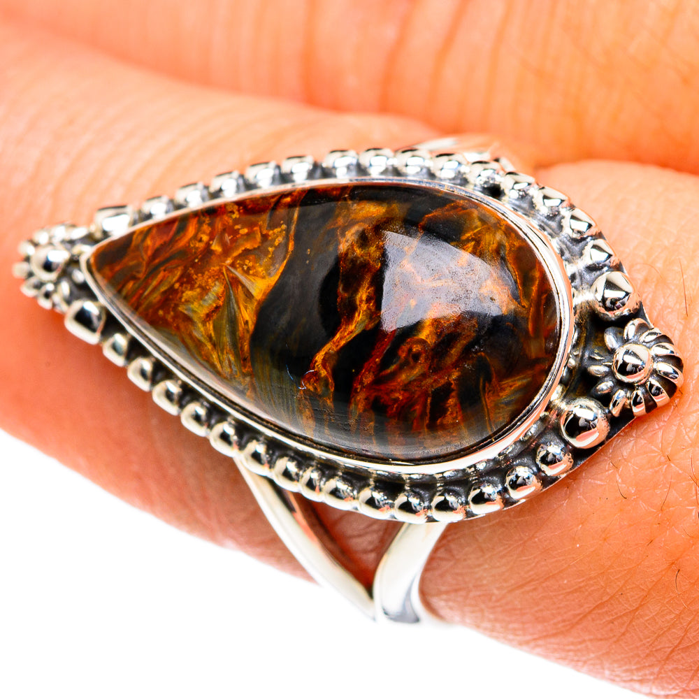 Golden Pietersite Rings handcrafted by Anasilvercos - RING81904