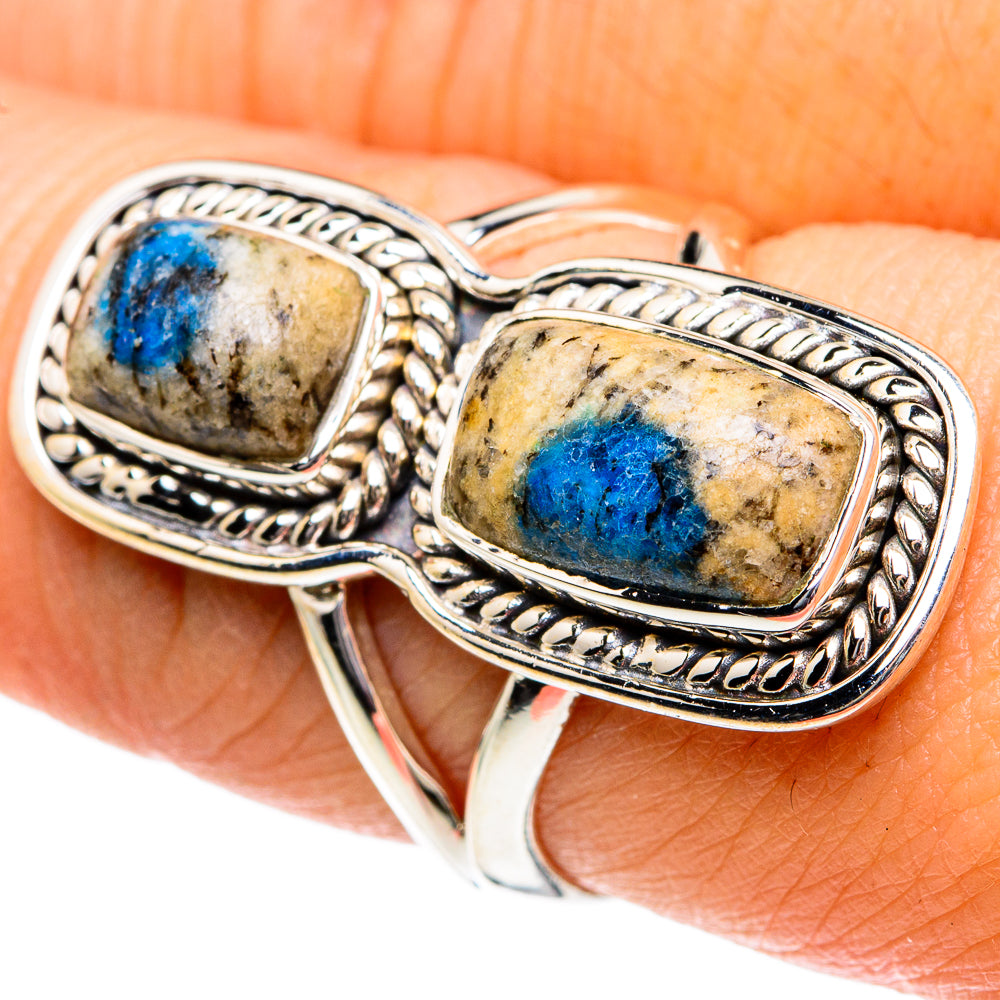 K2 Blue Azurite Rings handcrafted by Anasilvercos - RING81918