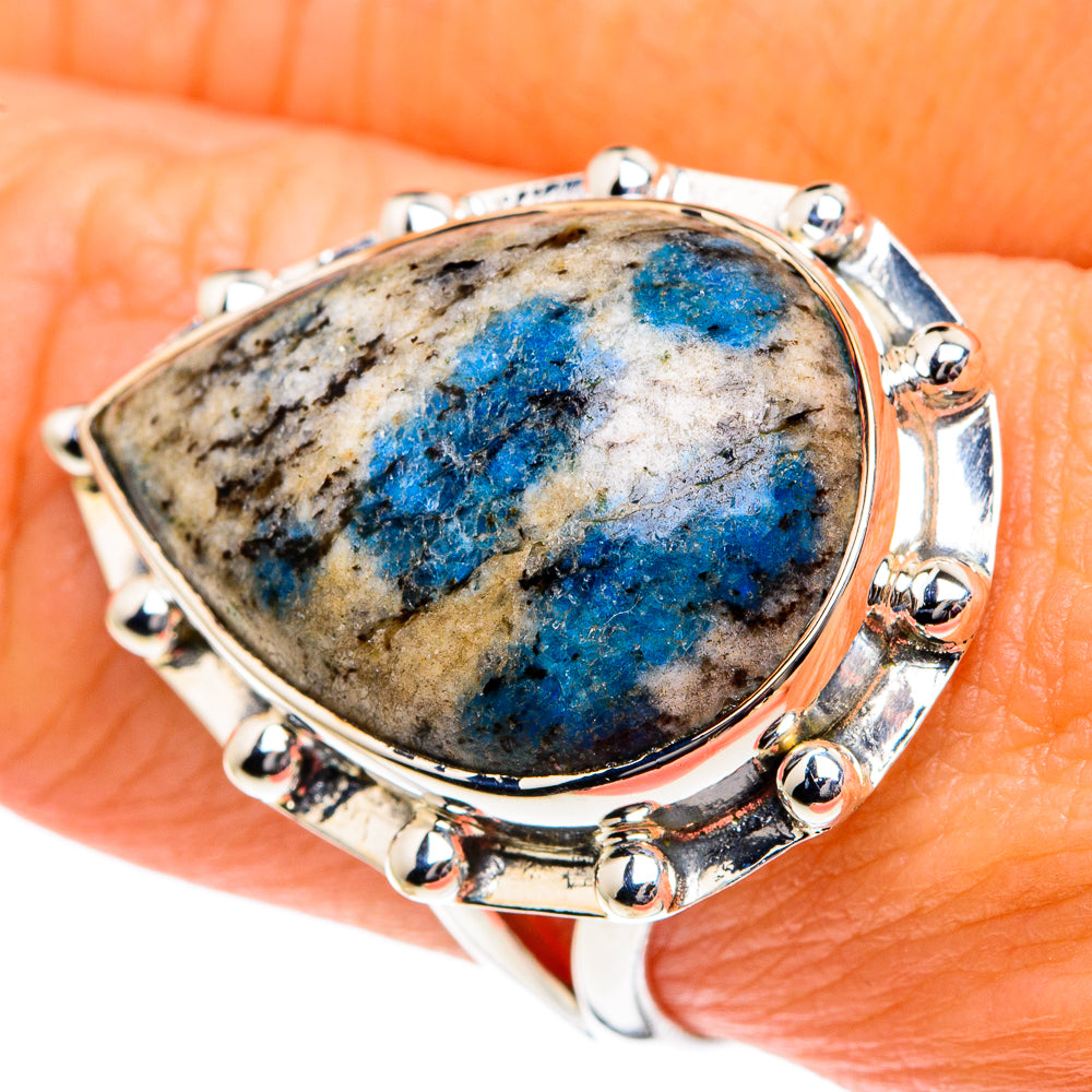 K2 Blue Azurite Rings handcrafted by Anasilvercos - RING81951