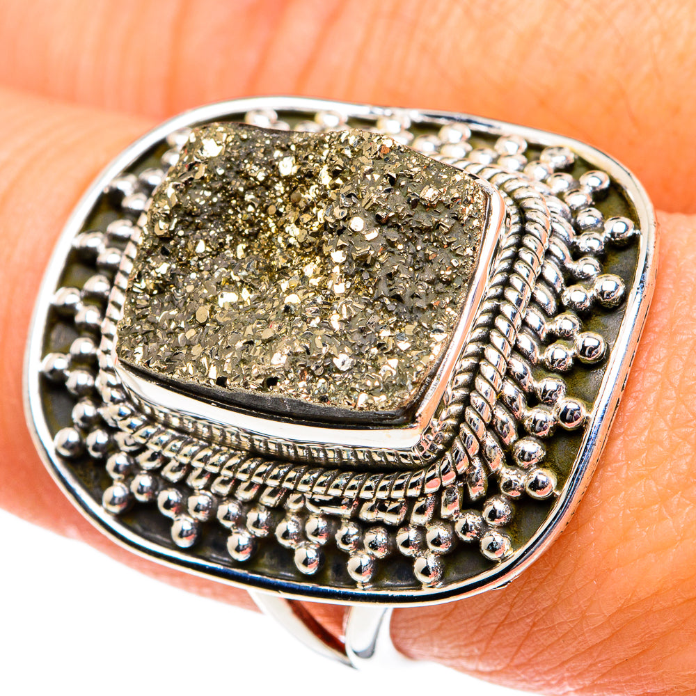 Pyrite Druzy Rings handcrafted by Anasilvercos - RING81969