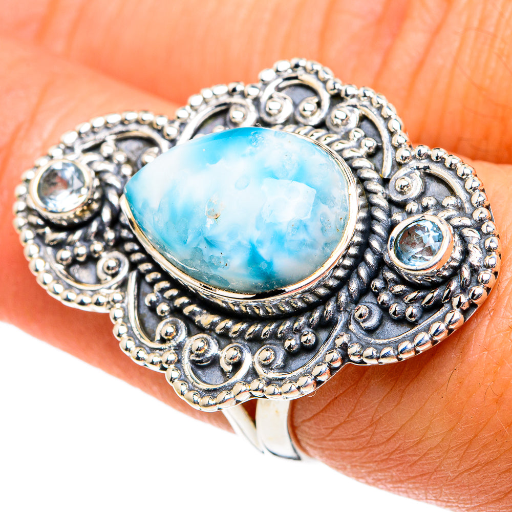 Larimar Rings handcrafted by Anasilvercos - RING81992