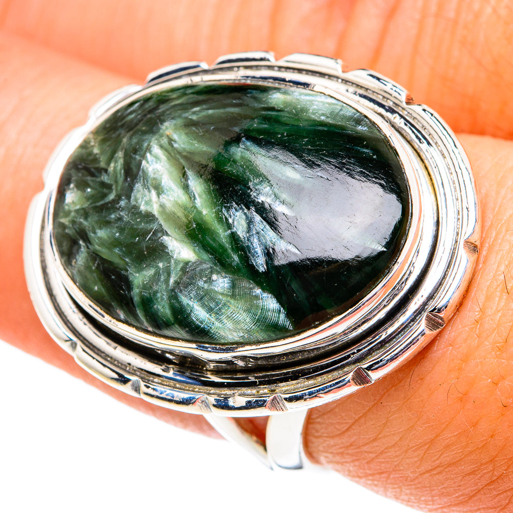 Seraphinite Rings handcrafted by Anasilvercos - RING82003