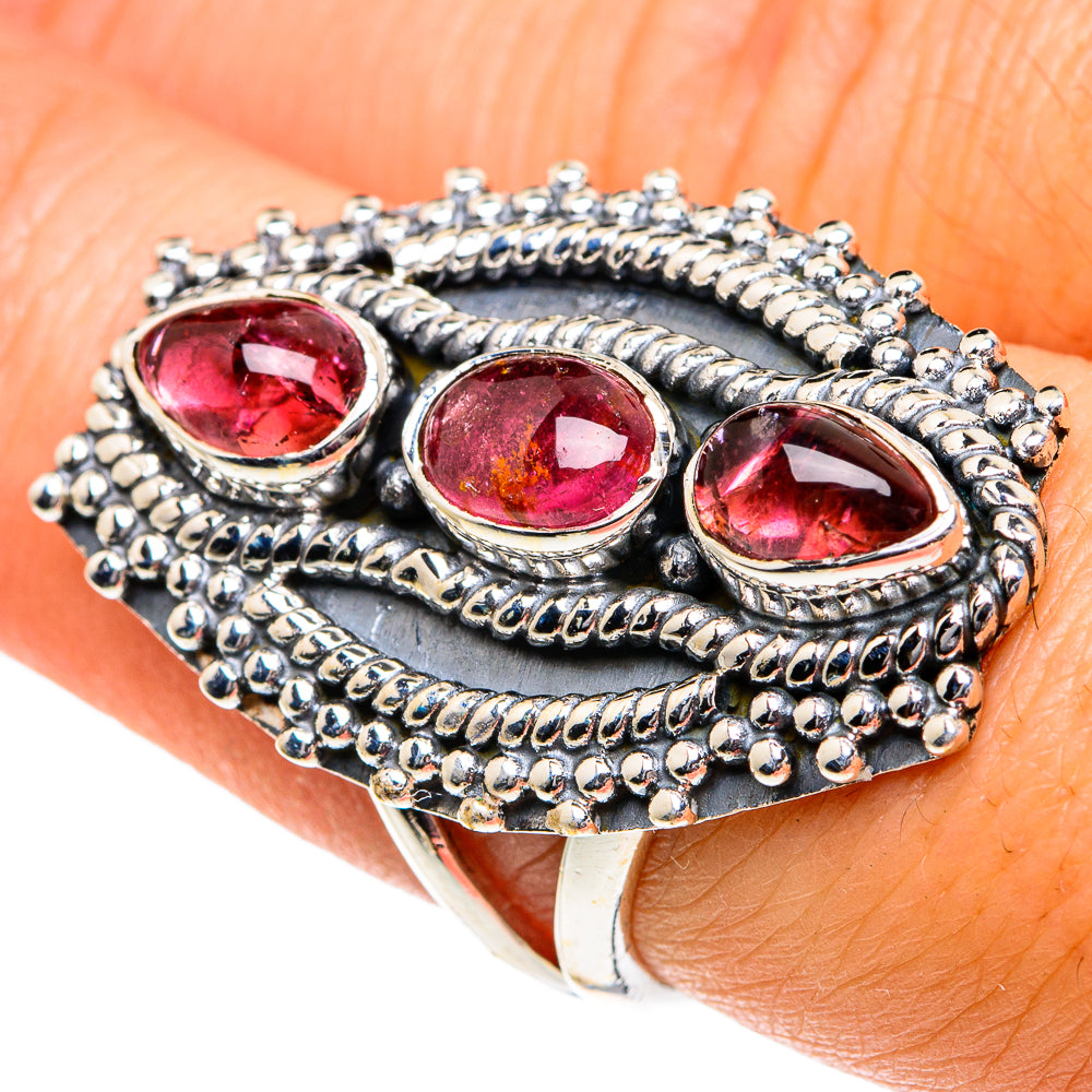 Pink Tourmaline Rings handcrafted by Anasilvercos - RING82012