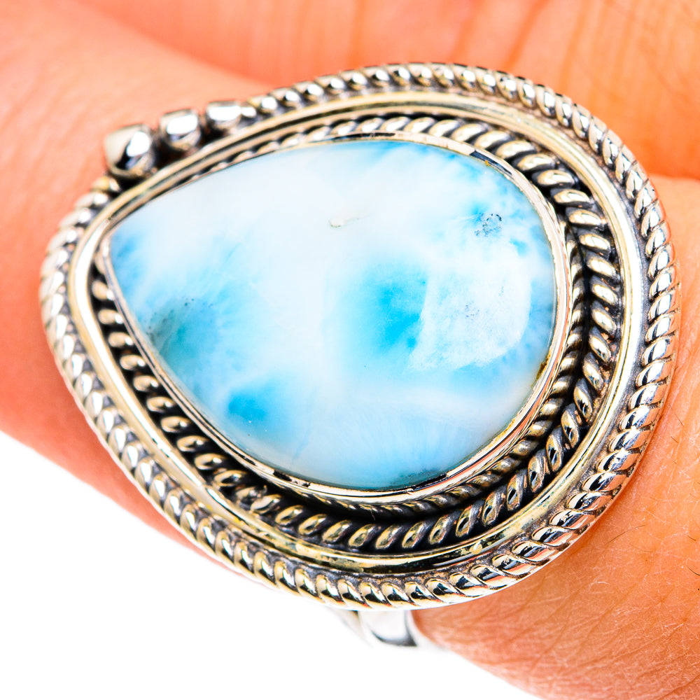 Larimar Rings handcrafted by Anasilvercos - RING82075