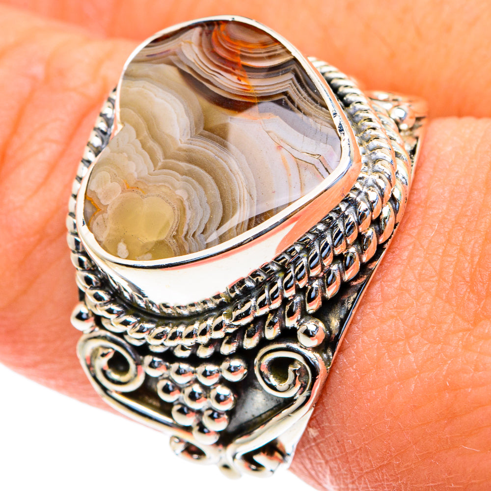 Laguna Lace Agate Rings handcrafted by Anasilvercos - RING82081