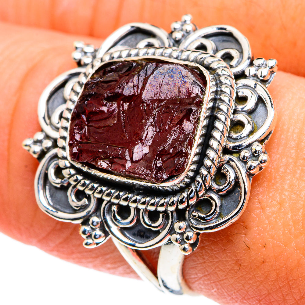 Garnet Rings handcrafted by Anasilvercos - RING82090