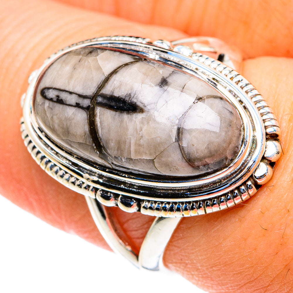 Orthoceras Fossil Rings handcrafted by Anasilvercos - RING82105