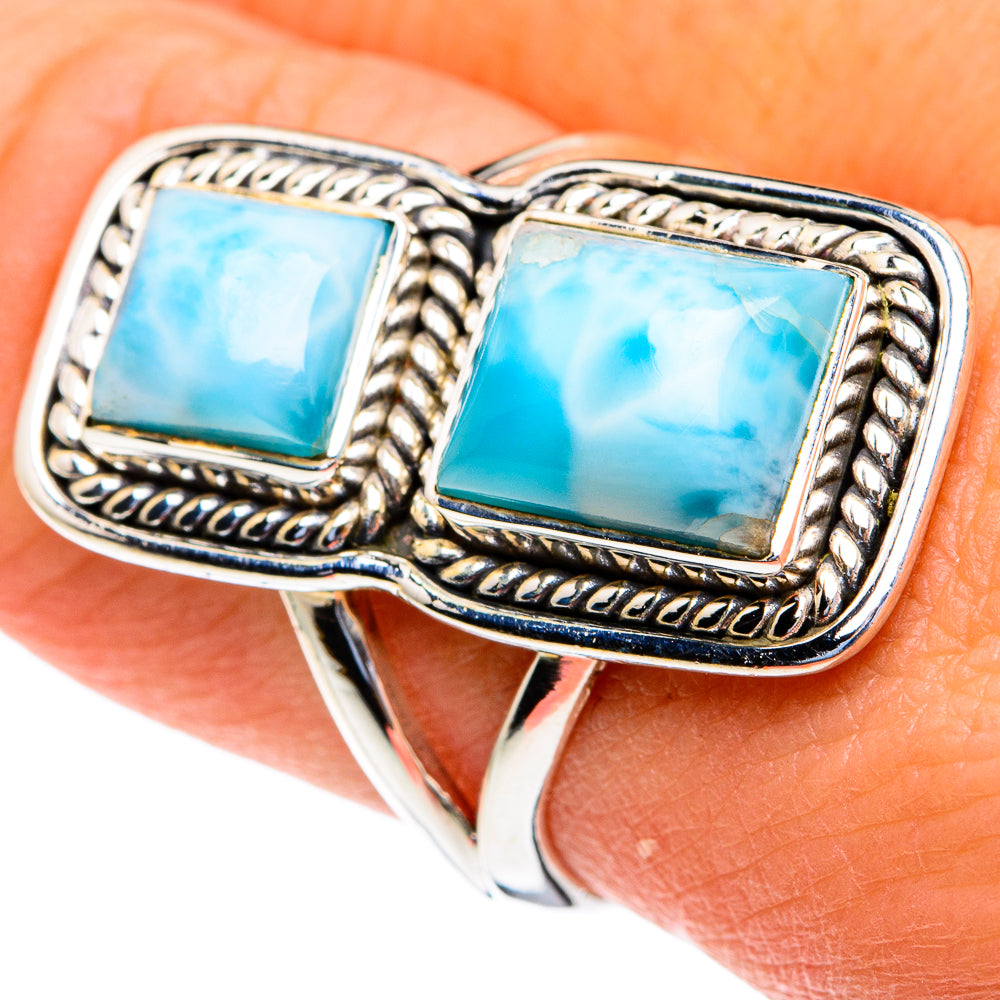 Larimar Rings handcrafted by Anasilvercos - RING82145