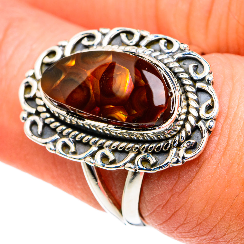 Mexican Fire Agate Rings handcrafted by Anasilvercos - RING82158