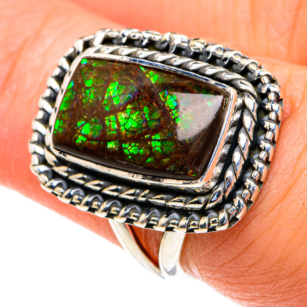 Ammolite Rings handcrafted by Anasilvercos - RING82239