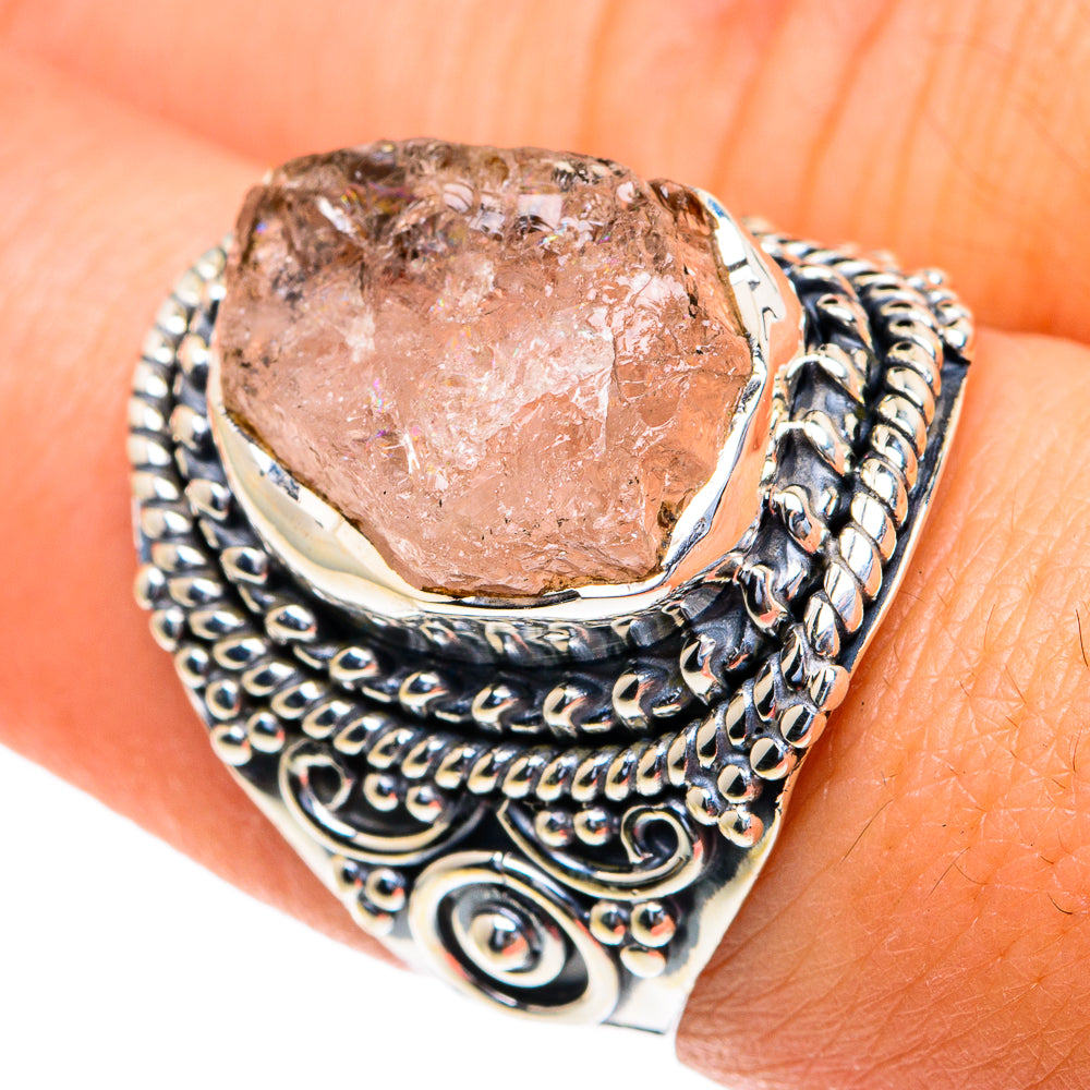 Rose Quartz Rings handcrafted by Anasilvercos - RING82249