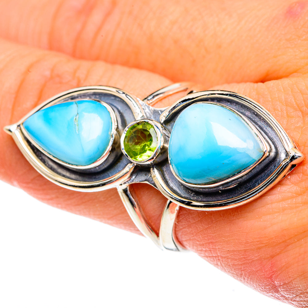 Larimar Rings handcrafted by Anasilvercos - RING82280