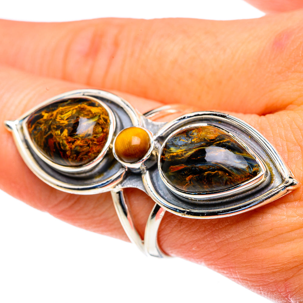 Golden Pietersite Rings handcrafted by Anasilvercos - RING82300