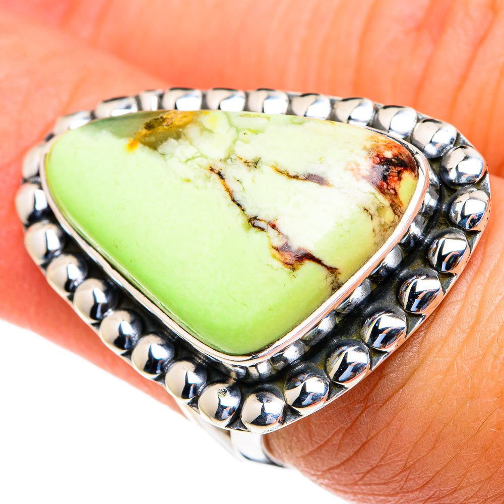 Lemon Chrysoprase Rings handcrafted by Anasilvercos - RING82325