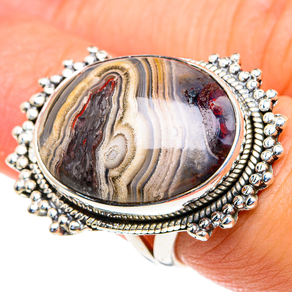 Laguna Lace Agate Rings handcrafted by Anasilvercos - RING82334