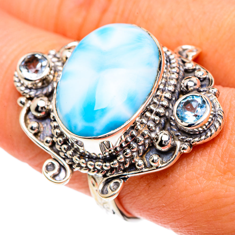 Larimar Rings handcrafted by Anasilvercos - RING82390