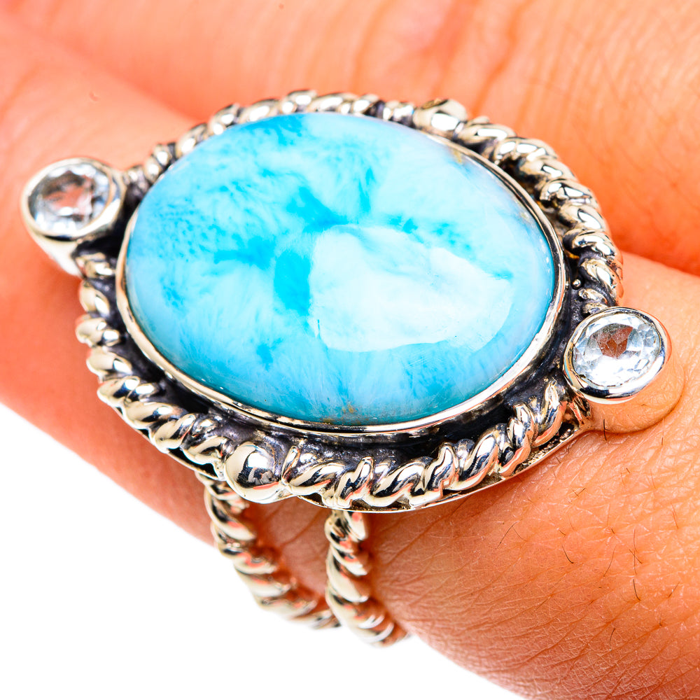 Larimar Rings handcrafted by Anasilvercos - RING82419
