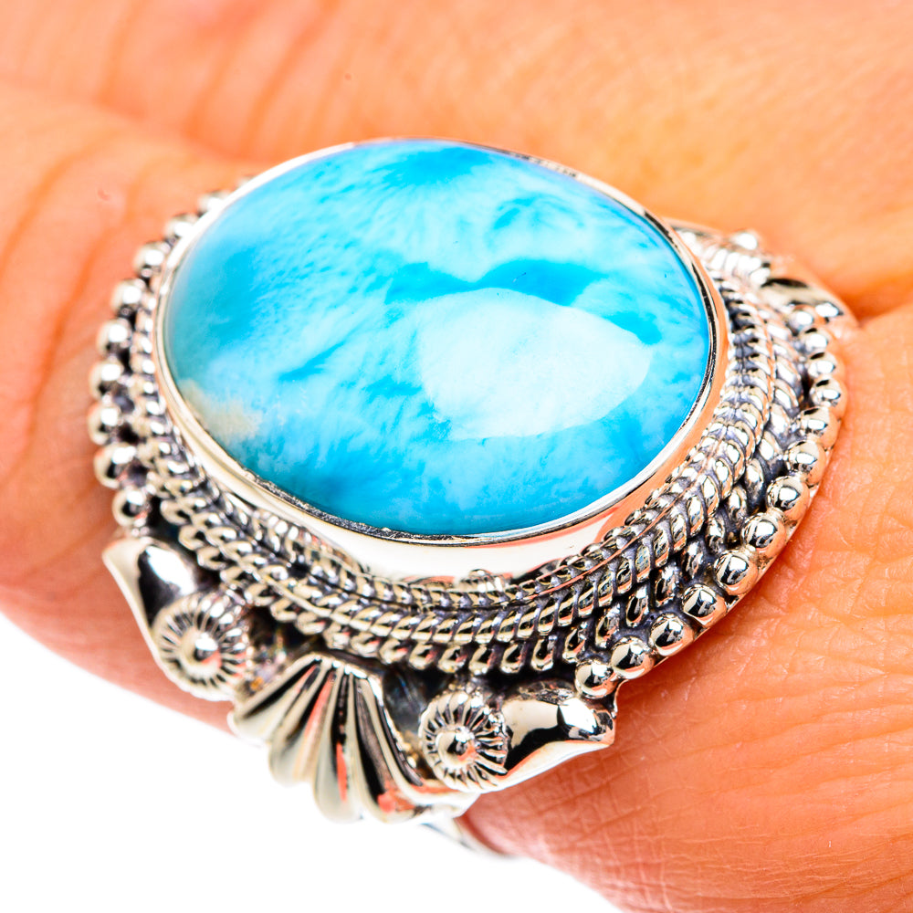 Larimar Rings handcrafted by Anasilvercos - RING82431