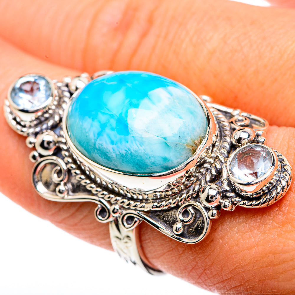 Larimar Rings handcrafted by Anasilvercos - RING82432