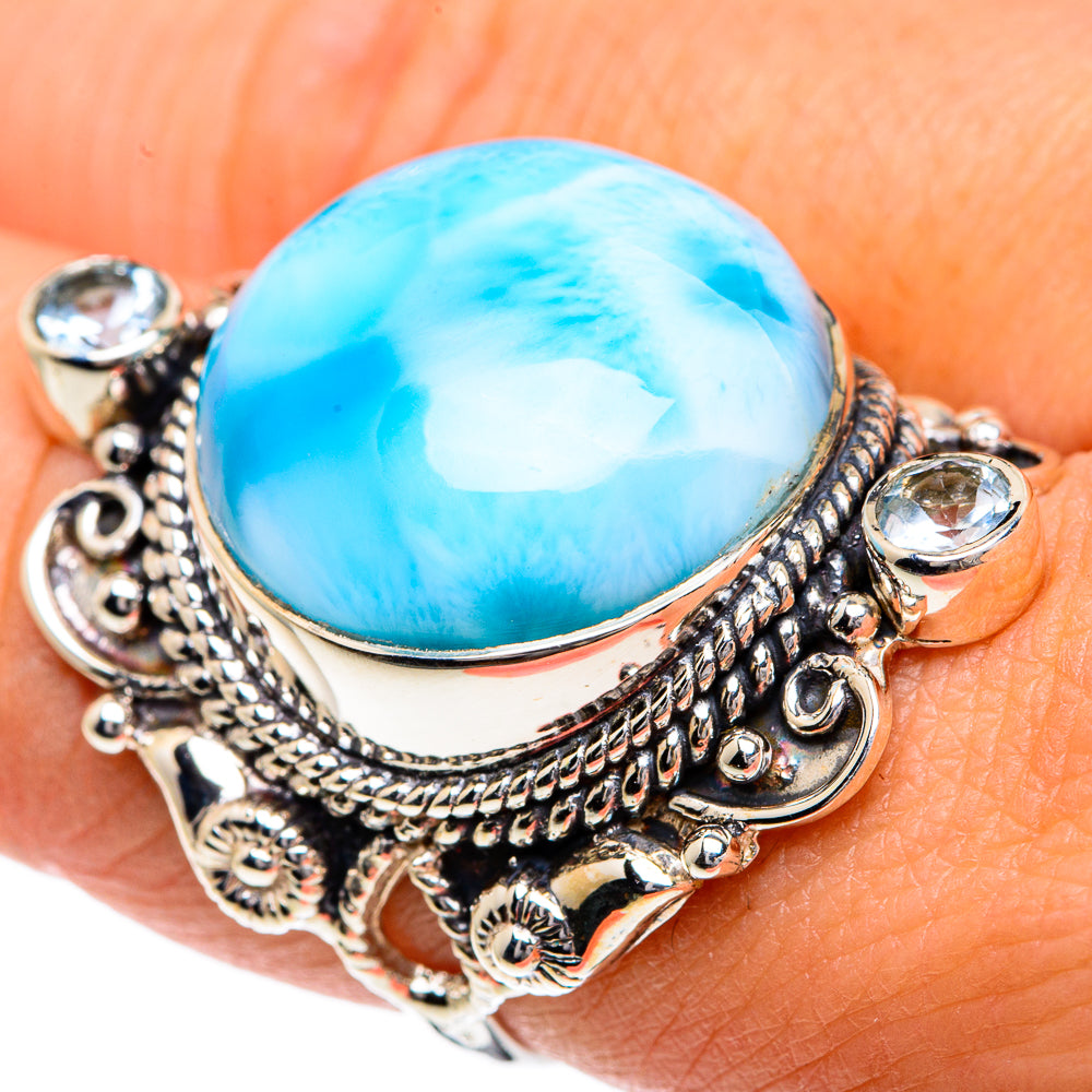 Larimar Rings handcrafted by Anasilvercos - RING82433