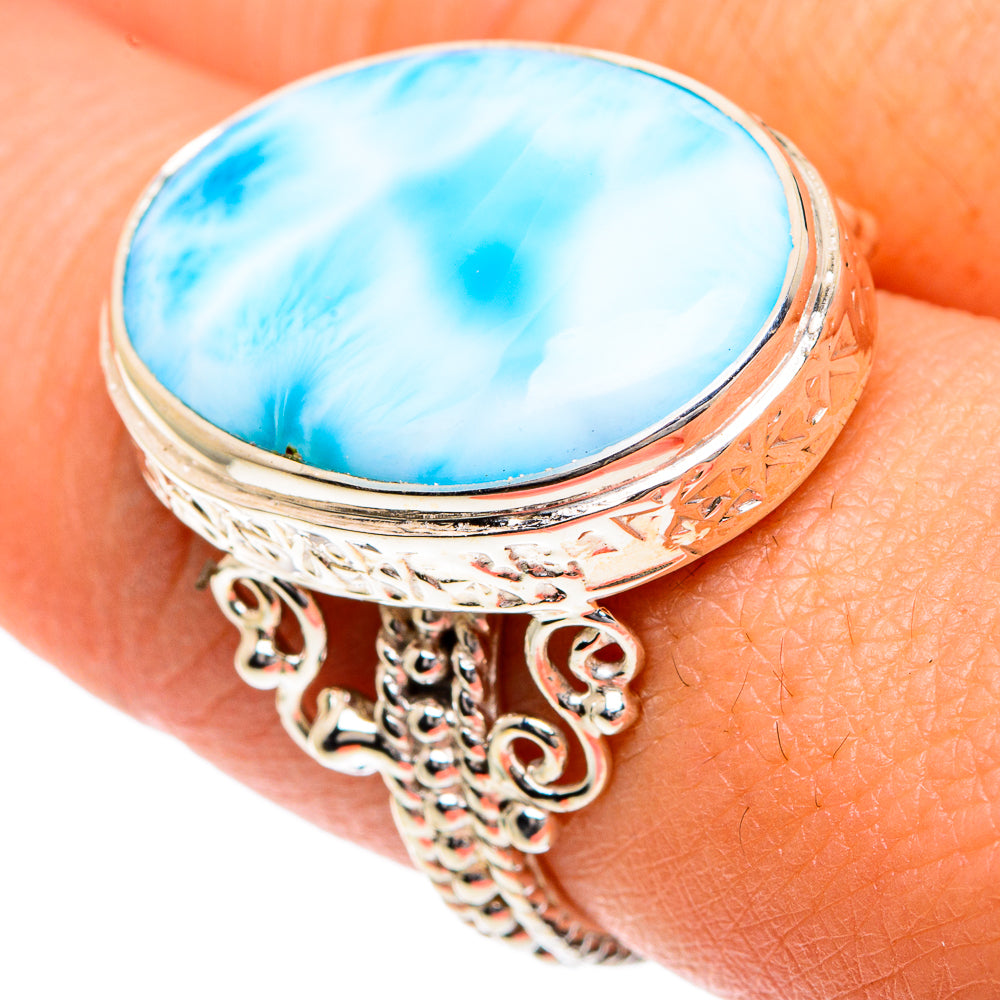 Larimar Rings handcrafted by Anasilvercos - RING82442