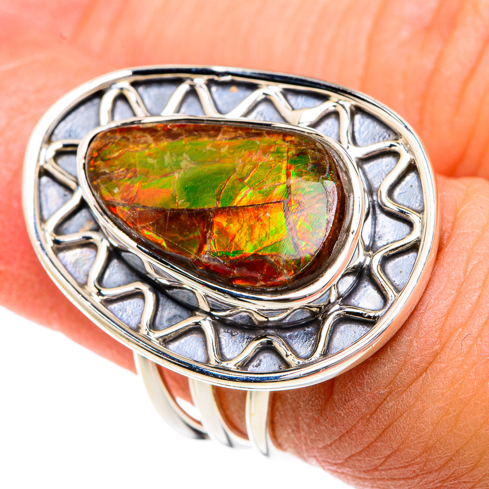 Ammolite Rings handcrafted by Anasilvercos - RING82452