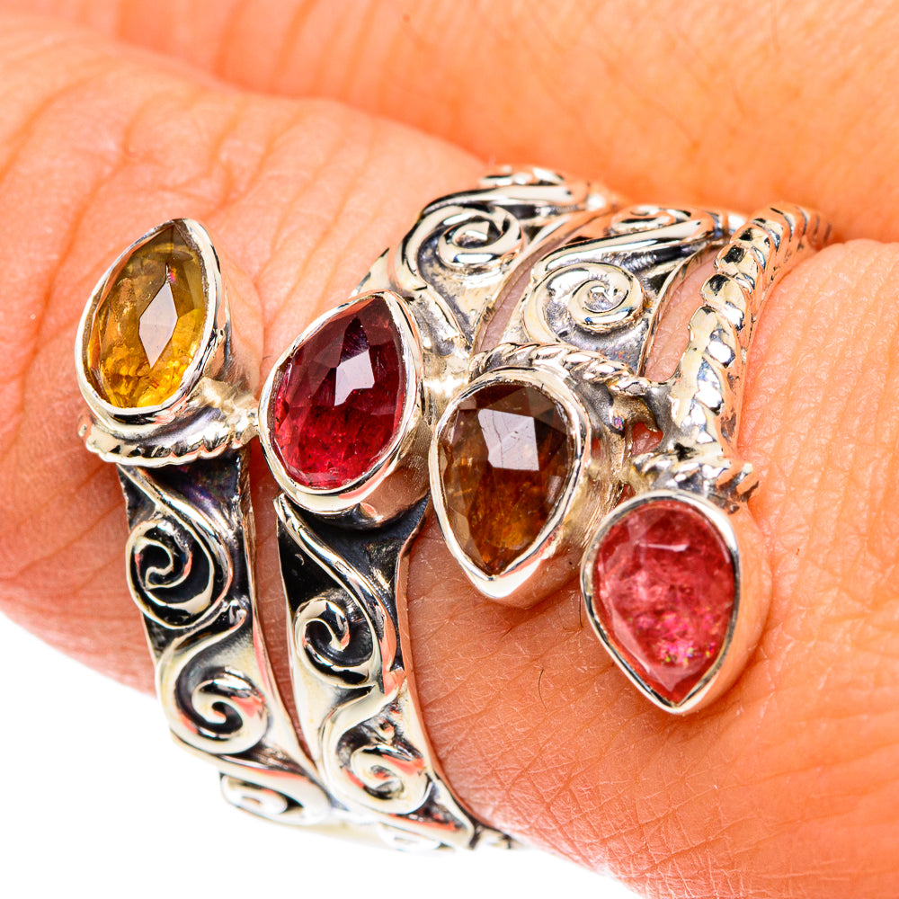 Pink Tourmaline Rings handcrafted by Anasilvercos - RING82453