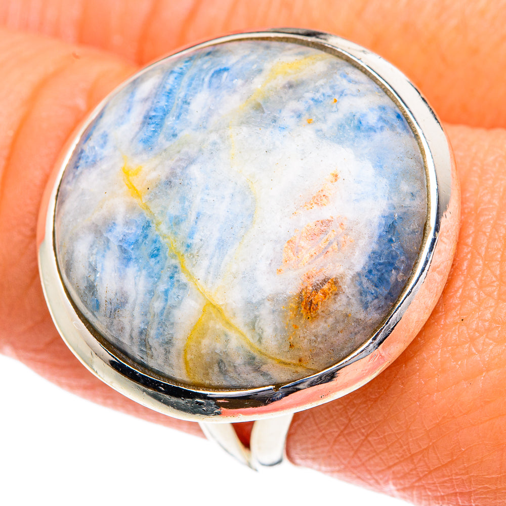 Blue Scheelite Rings handcrafted by Anasilvercos - RING82502