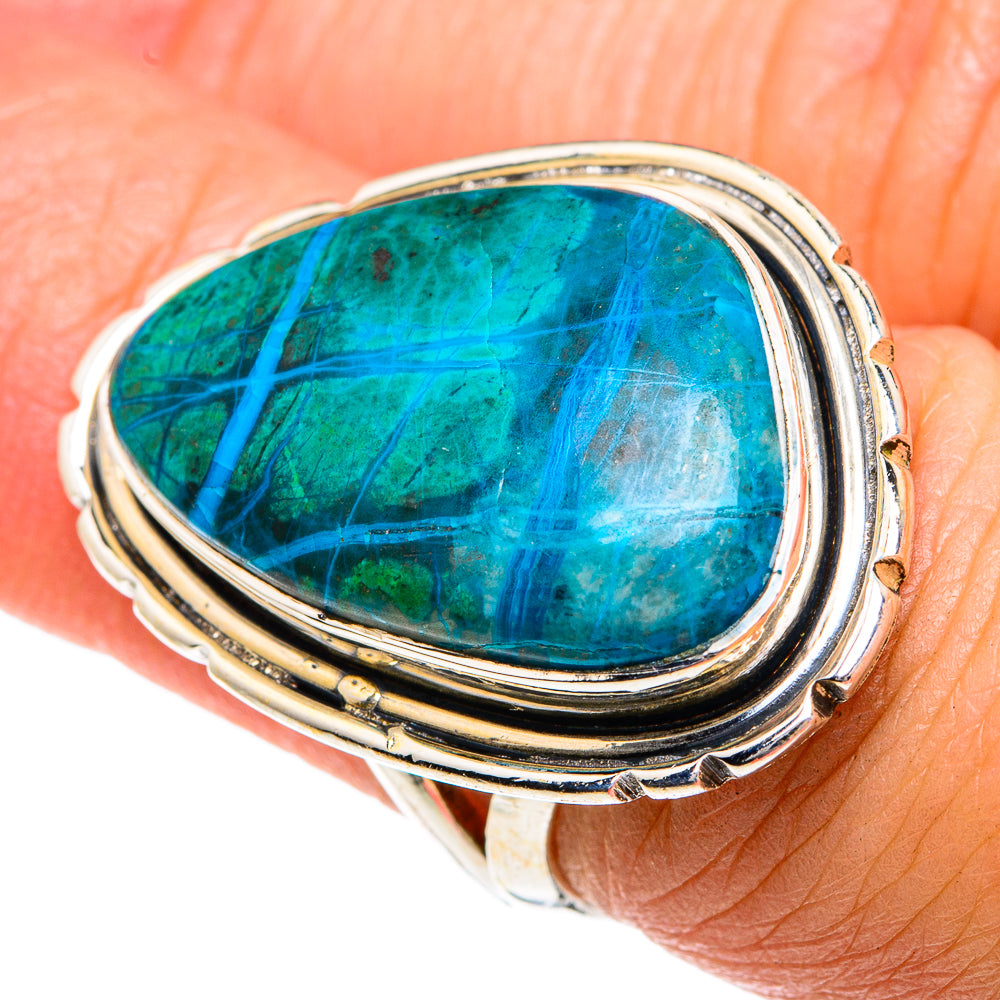 Chrysocolla Rings handcrafted by Anasilvercos - RING82508