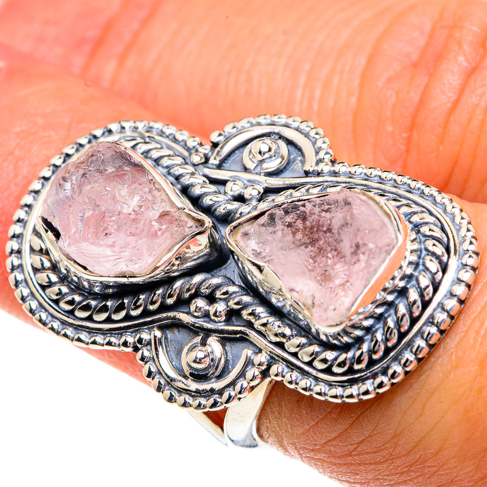 Rose Quartz Rings handcrafted by Anasilvercos - RING82523