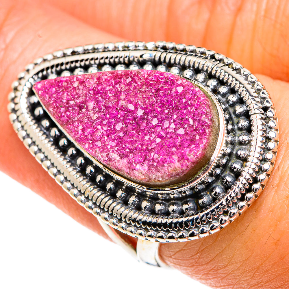 Cobalto Calcite Druzy Rings handcrafted by Anasilvercos - RING82551