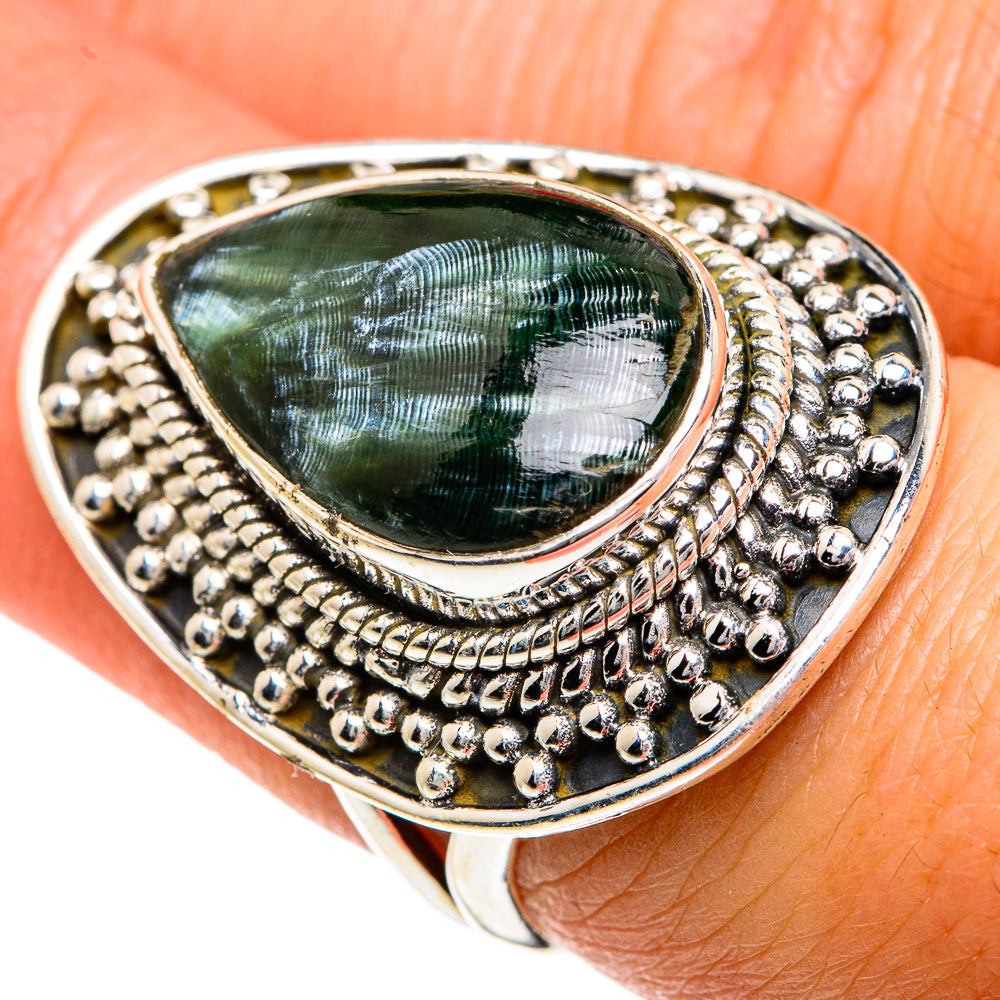 Seraphinite Rings handcrafted by Anasilvercos - RING82576