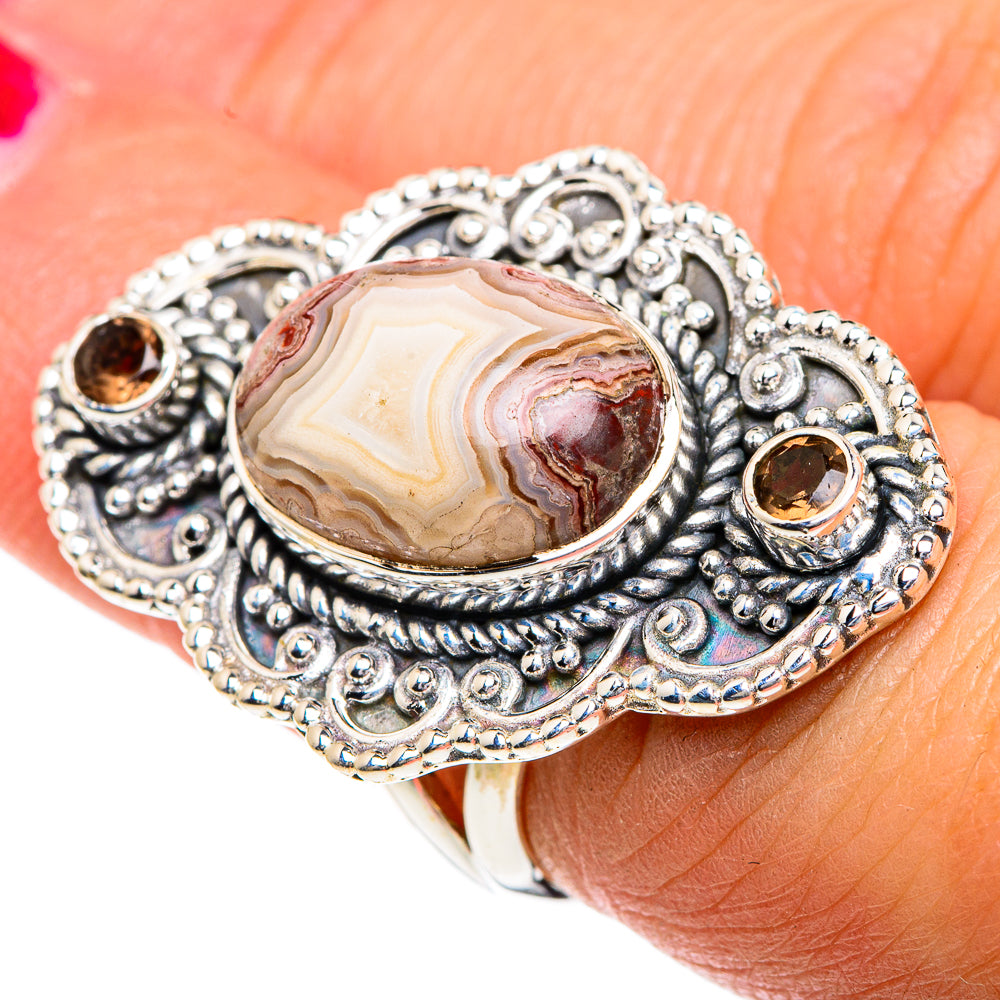 Laguna Lace Agate Rings handcrafted by Anasilvercos - RING82586