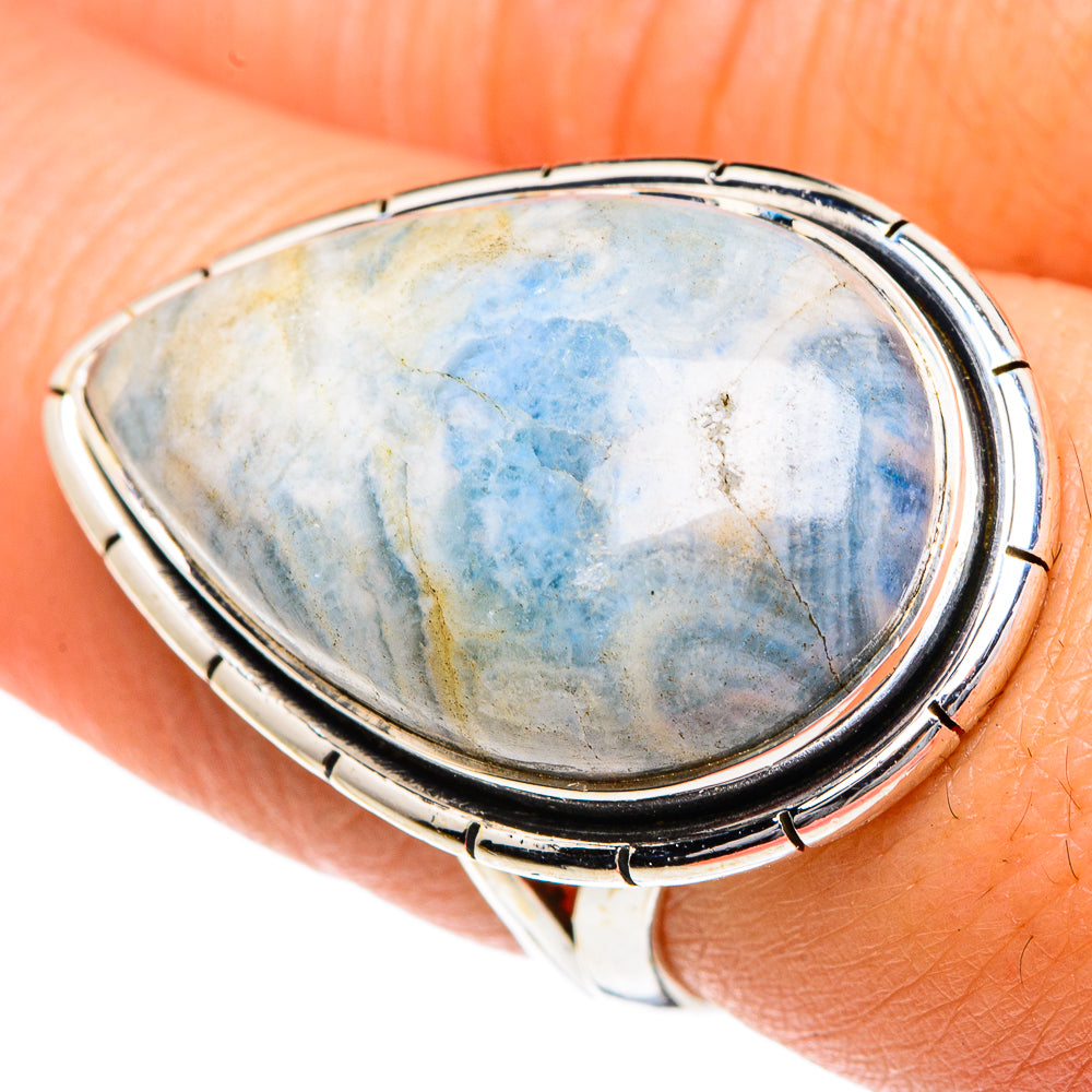 Blue Scheelite Rings handcrafted by Anasilvercos - RING82611