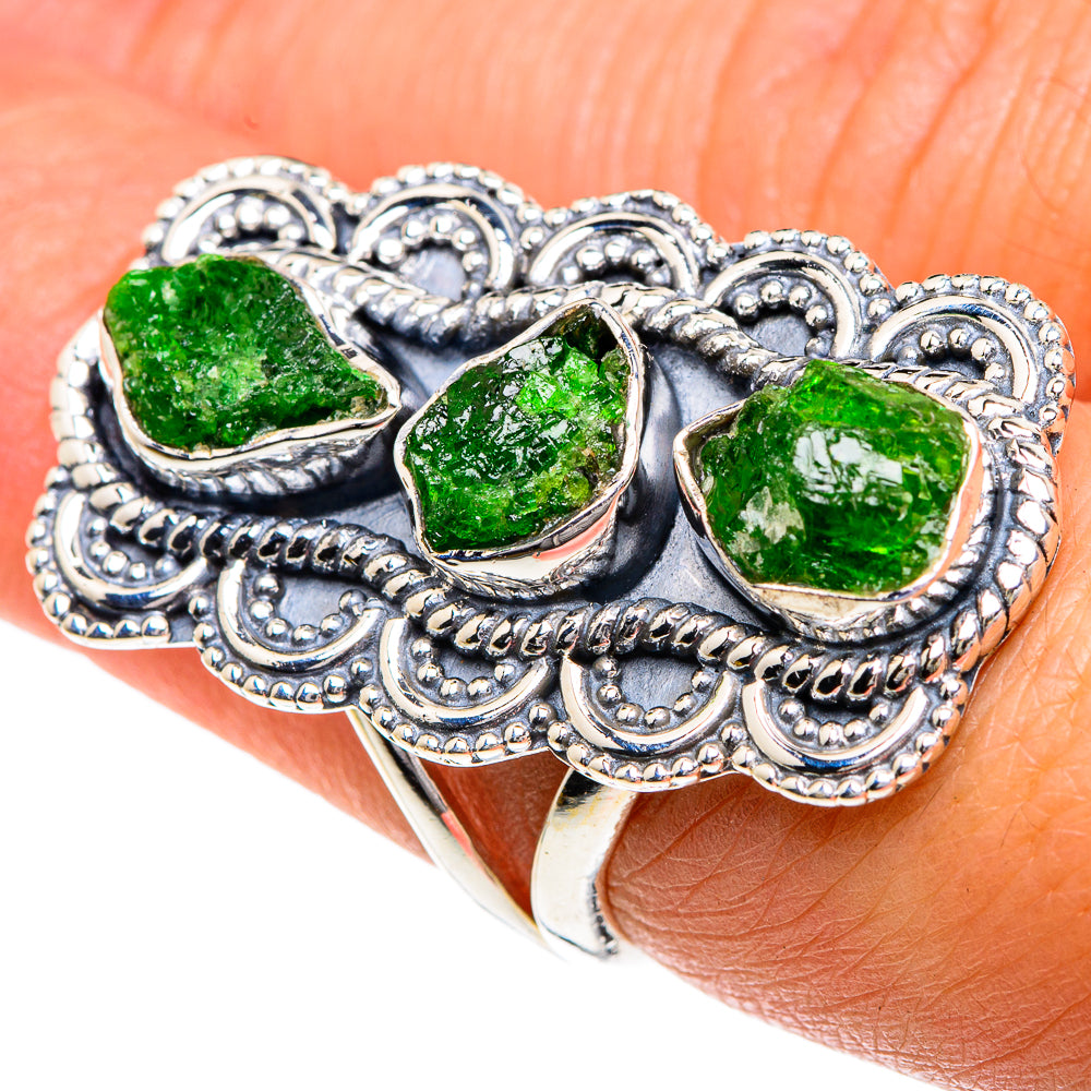 Chrome Diopside Rings handcrafted by Anasilvercos - RING82614
