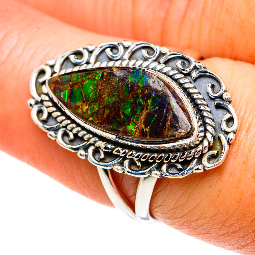 Ammolite Rings handcrafted by Anasilvercos - RING82645