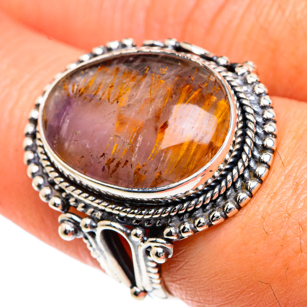 Cacoxenite Amethyst Rings handcrafted by Anasilvercos - RING82654