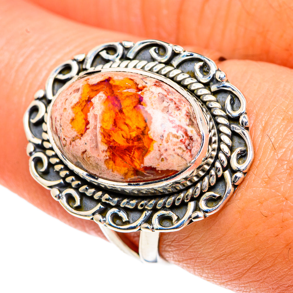 Mexican Fire Opal Rings handcrafted by Anasilvercos - RING82666