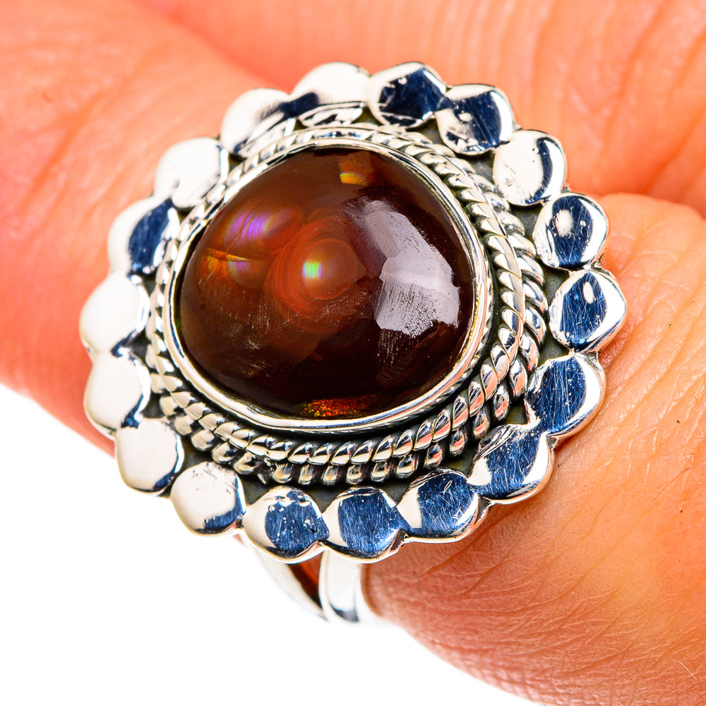 Mexican Fire Agate Rings handcrafted by Anasilvercos - RING82680