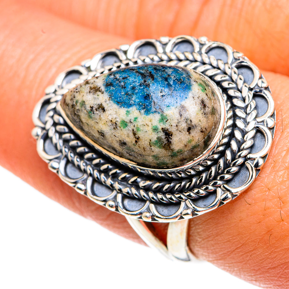 K2 Blue Azurite Rings handcrafted by Anasilvercos - RING82699