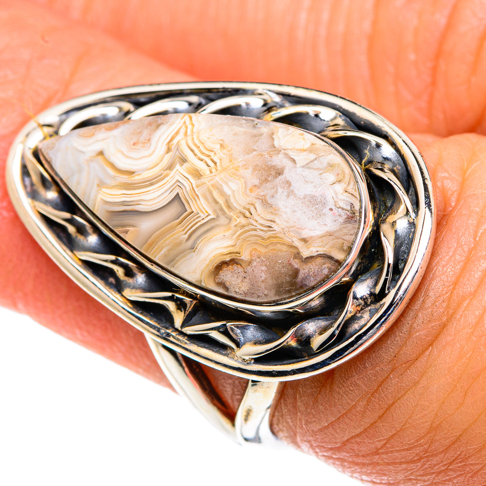 Laguna Lace Agate Rings handcrafted by Anasilvercos - RING82753