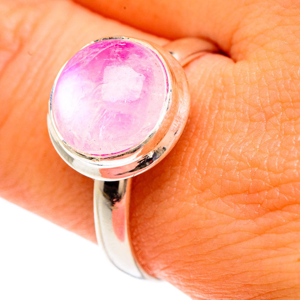 Pink Moonstone Rings handcrafted by Anasilvercos - RING82855