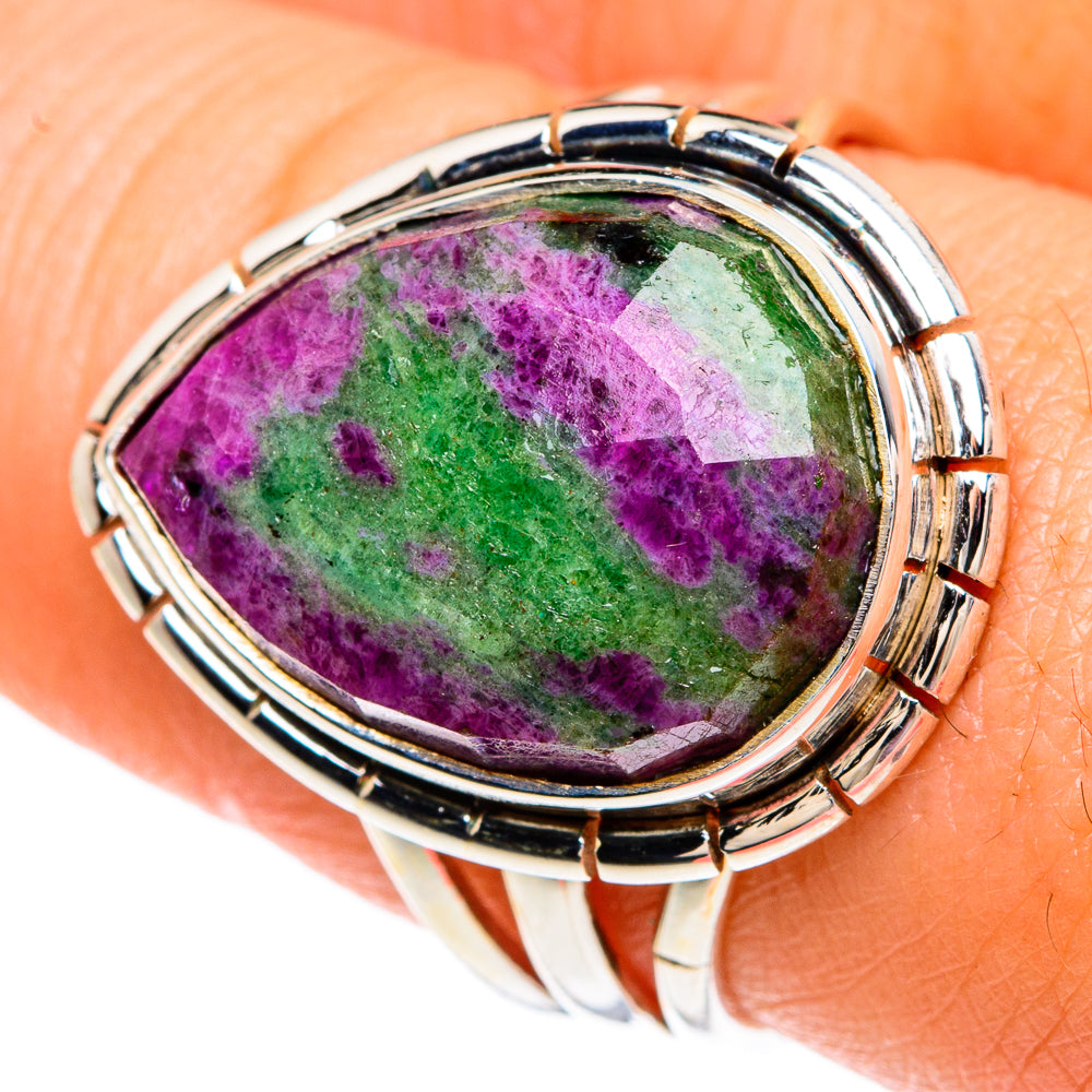Ruby Zoisite Rings handcrafted by Anasilvercos - RING82863