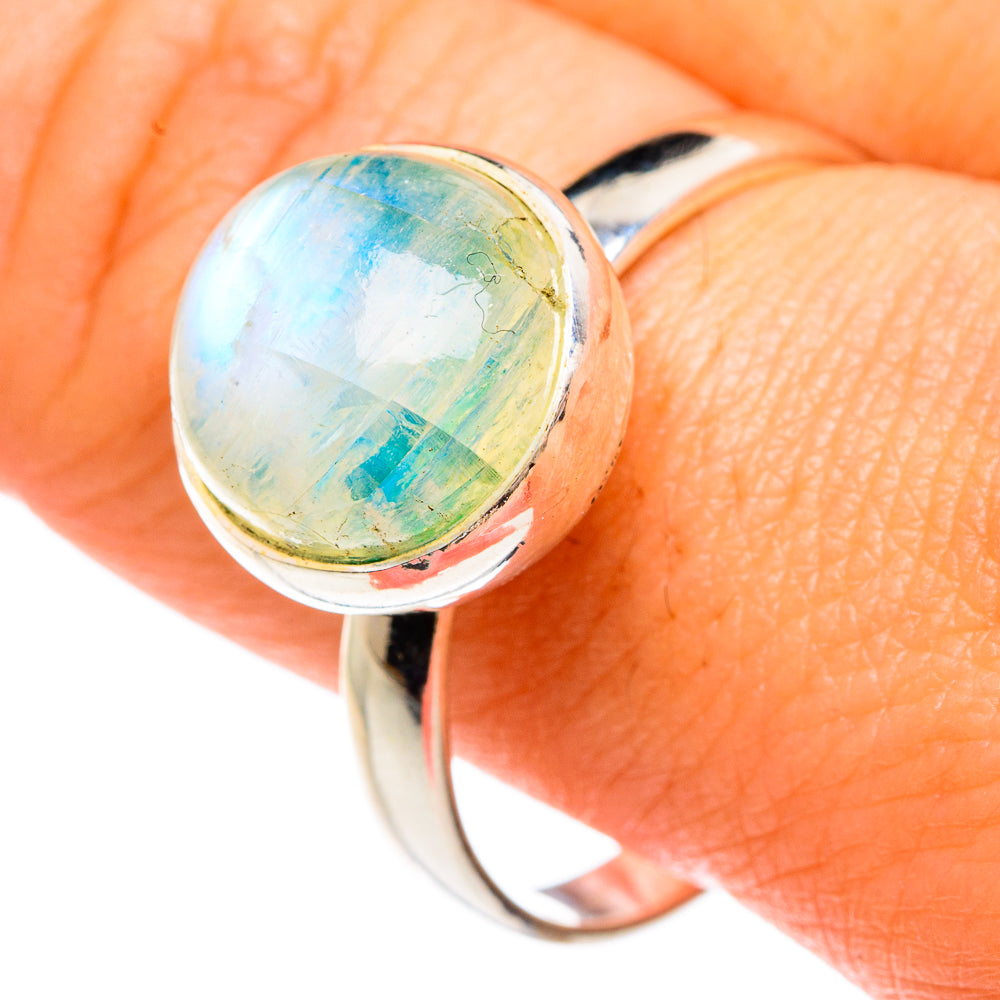 Green Moonstone Rings handcrafted by Anasilvercos - RING82873