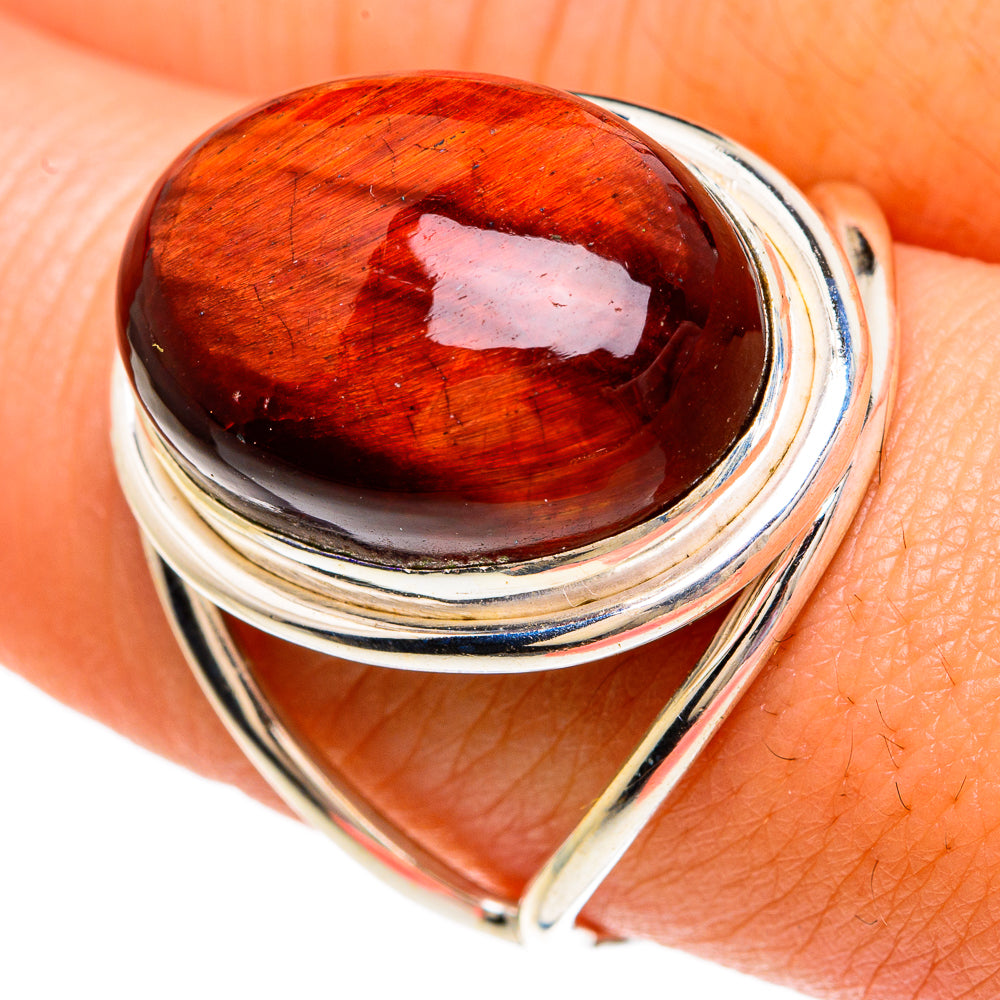 Red Tiger Eye Rings handcrafted by Anasilvercos - RING82906