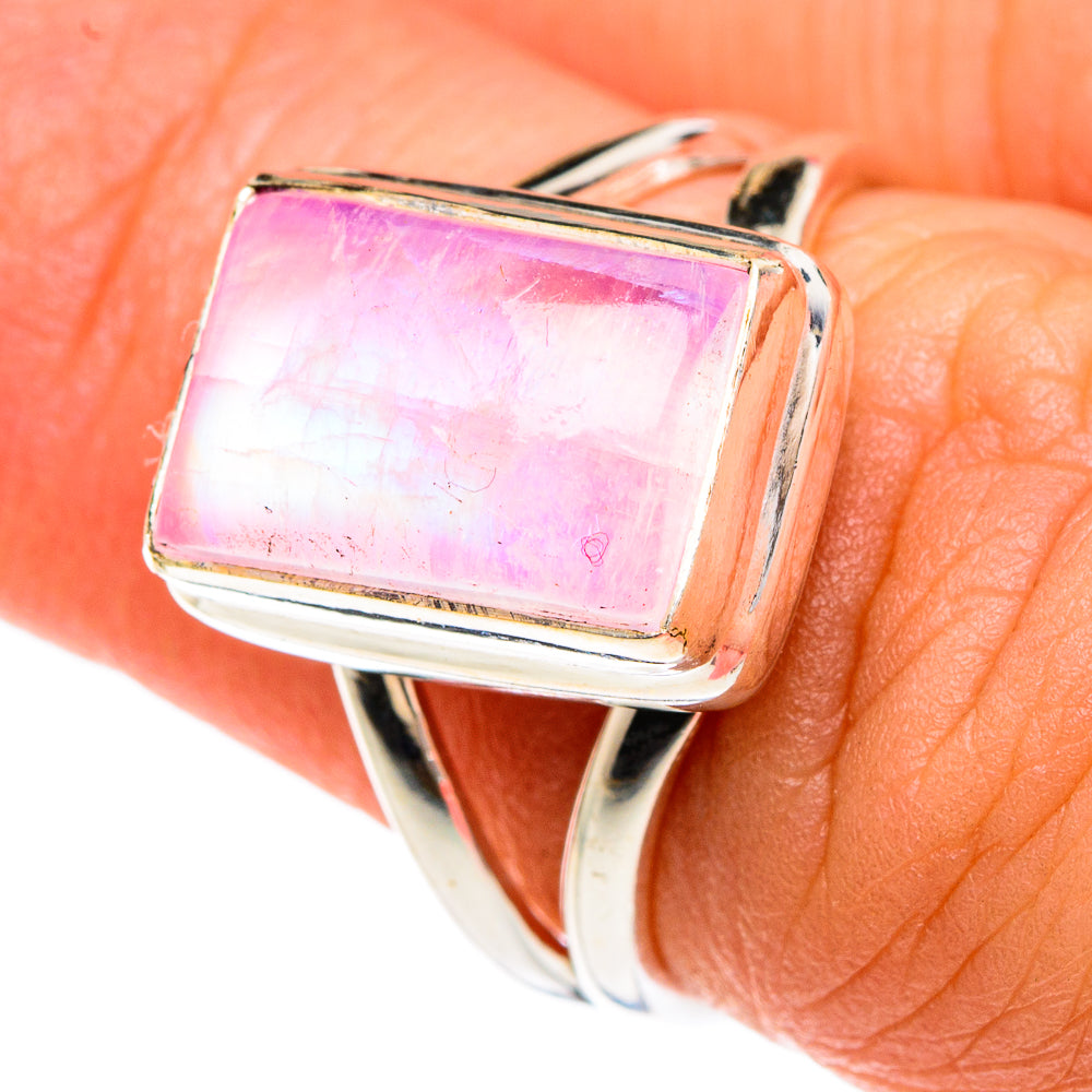 Pink Moonstone Rings handcrafted by Anasilvercos - RING82913