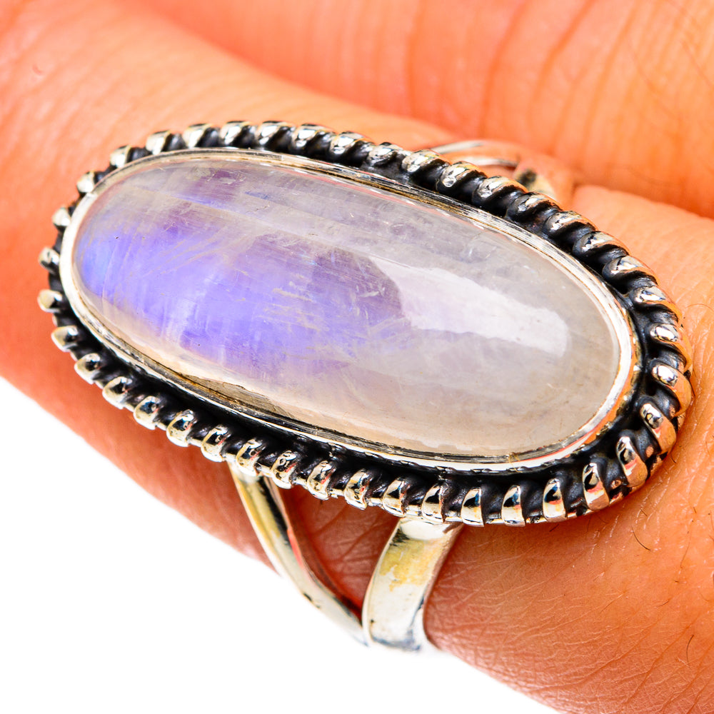 Rainbow Moonstone Rings handcrafted by Anasilvercos - RING82929