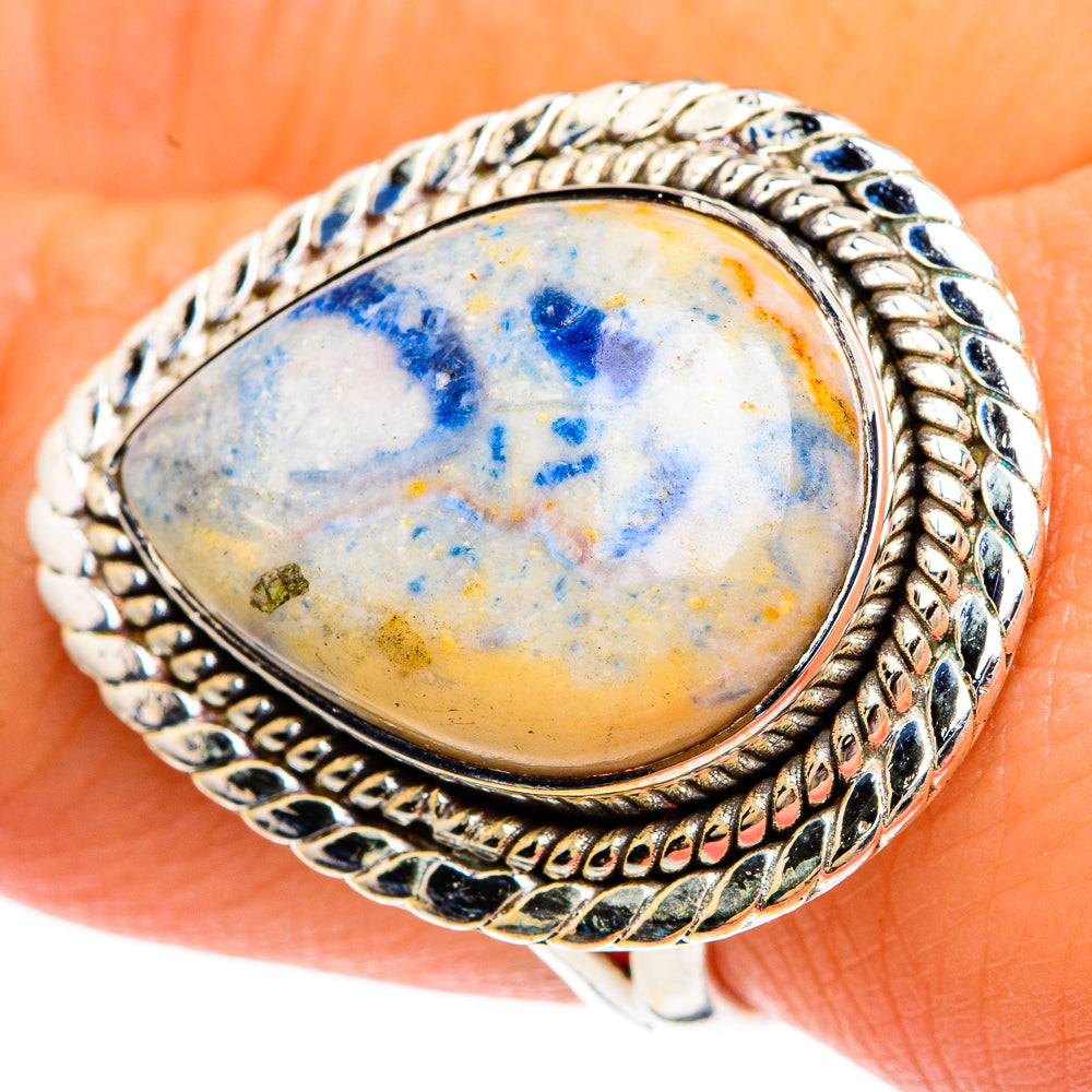 Blue Scheelite Rings handcrafted by Anasilvercos - RING82946