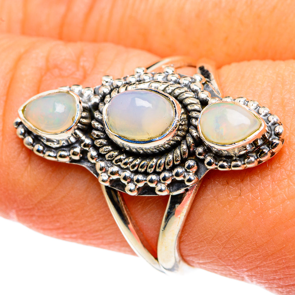 Rainbow Moonstone Rings handcrafted by Anasilvercos - RING82995